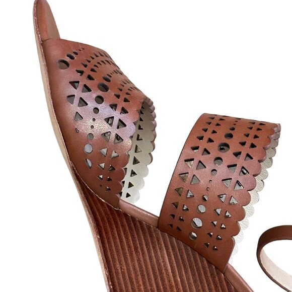 Tory Burch Perforated Gladiator 85MM (3.25")  Wedge, Size 9 - Picture 6 of 10